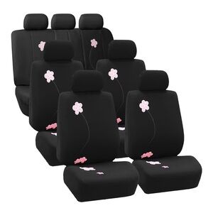 Amazon Black Car Seat Covers with Pink Floral Accents